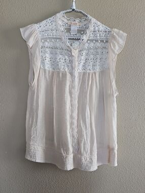 Vintage Lace Cream And White Blouse